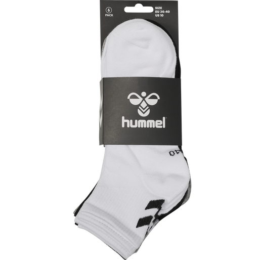 hmlCHEVRON 6-PACK  MID CUT SOCKS, BLACK/WHITE/GREY, packshot