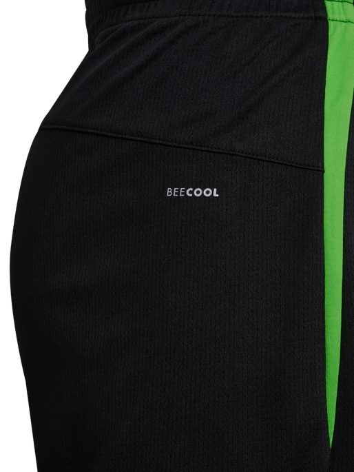 hmlLEAD 2.0 SHORTS, BLACK/GREEN GECKO, packshot