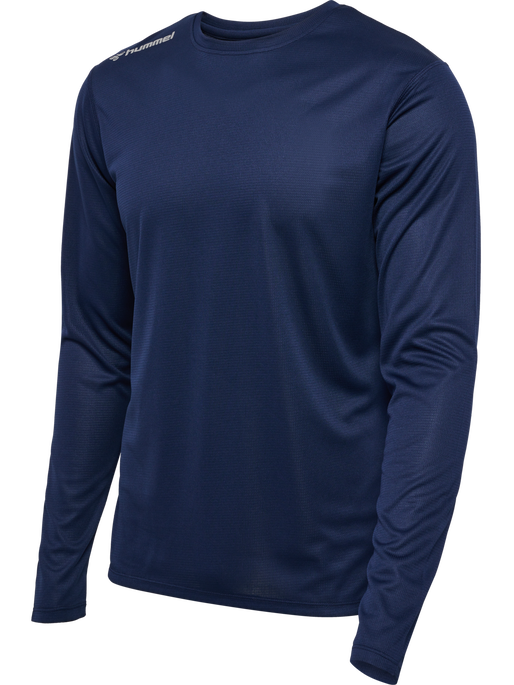 hmlRUN JERSEY L/S, BLACK IRIS, packshot