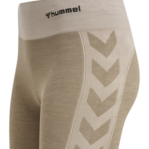 hmlCLEA SEAMLESS MID WAIST TIGHTS, CHATEAU GRAY/DRIFTWOOD MELANGE, packshot