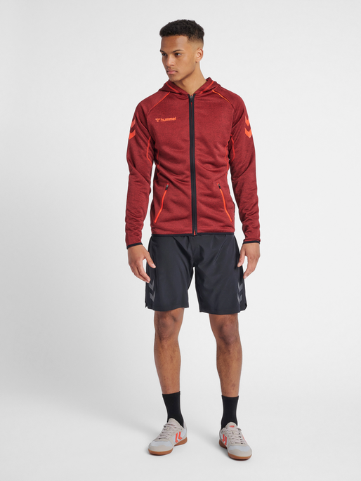 hmlAUTHENTIC PRO ZIP HOODIE, CHILI PEPPER, model