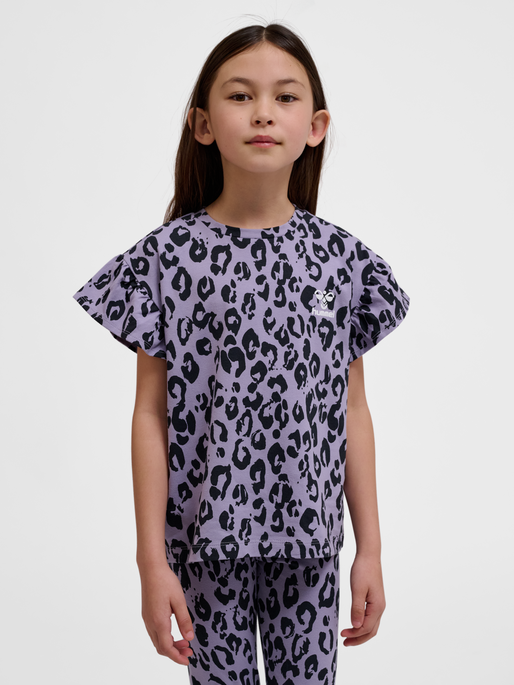 hmlMUSSE T-SHIRT S/S, LAVENDER GRAY, model