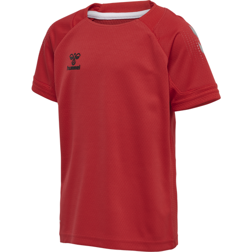hmlLEAD S/S POLY JERSEY KIDS, TRUE RED, packshot