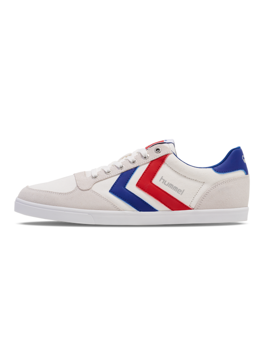 HUMMEL SLIMMER STADIL LOW, WHITE/BLUE/RED/GUM, packshot
