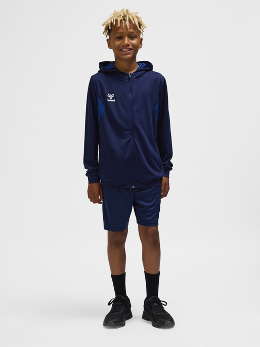 hmlAUTHENTIC PL ZIP HOODIE KIDS, MARINE, model