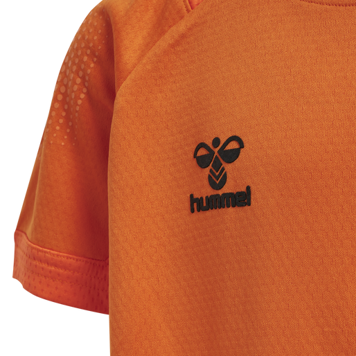 hmlLEAD S/S POLY JERSEY KIDS, ORANGE TIGER, packshot