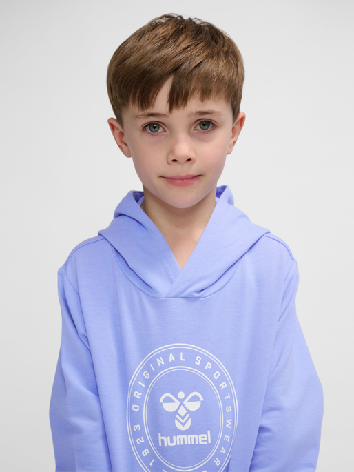 hmlCUATRO CIRCLE HOODIE, HYDRANGEA, model