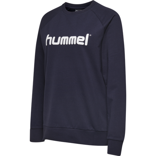 HMLGO COTTON LOGO SWEATSHIRT WOMAN, MARINE, packshot