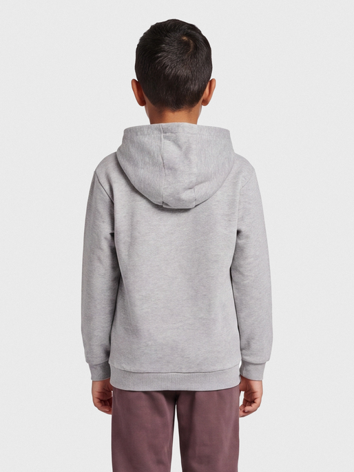 hmlMOVER COTTON HOODIE KIDS, GREY MELANGE, model