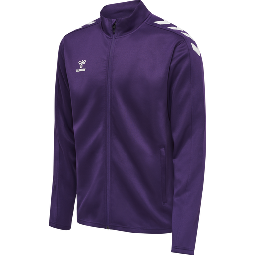 hmlCORE XK POLY ZIP SWEAT, ACAI/WHITE hmlCORE XK POLY ZIP SWEAT, ACAI/WHITE, packshot