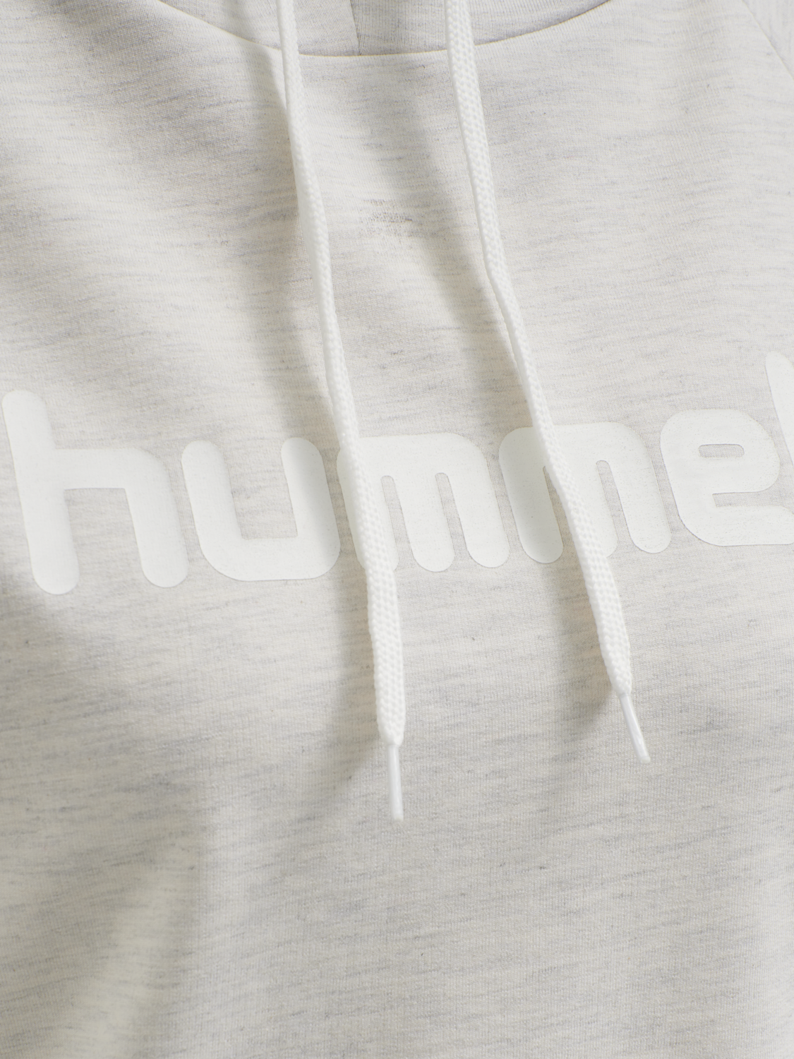 HMLGO COTTON LOGO HOODIE WOMAN, EGRET MELANGE, packshot