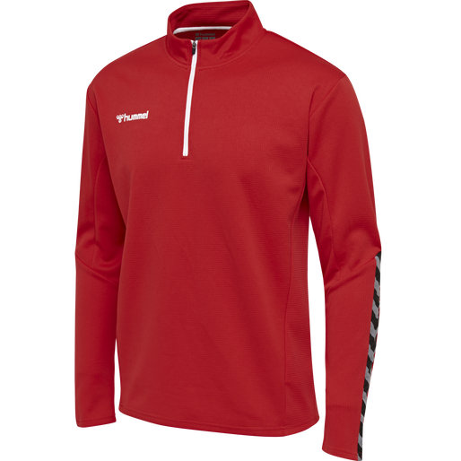 hmlAUTHENTIC KIDS HALF ZIP SWEATSHI, TRUE RED, packshot