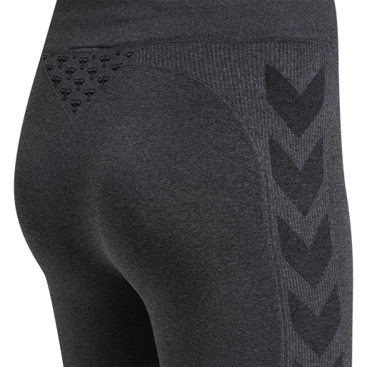 hmlCI SEAMLESS MID WAIST TIGHTS, BLACK MELANGE hmlCI SEAMLESS MID WAIST TIGHTS, BLACK MELANGE, packshot