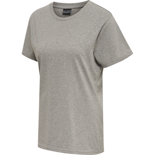 hmlRED BASIC T-SHIRT S/S WOMAN, GREY MELANGE, packshot