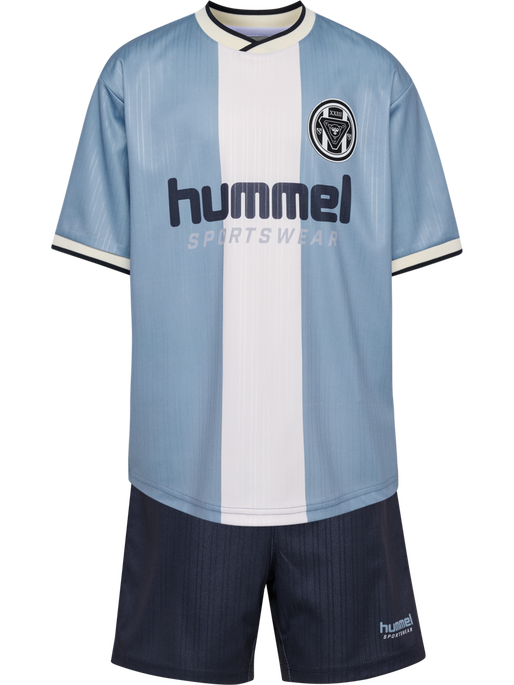 hmlJR LOOSE BALL  JERSEY S/S SET, FADED DENIM, packshot