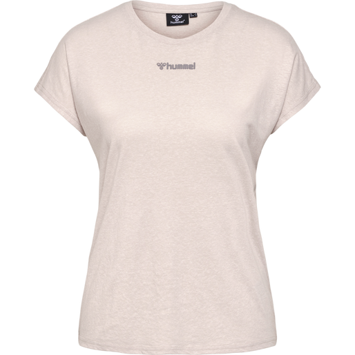 hmlZANDRA T-SHIRT, PUMICE STONE MELANGE, packshot