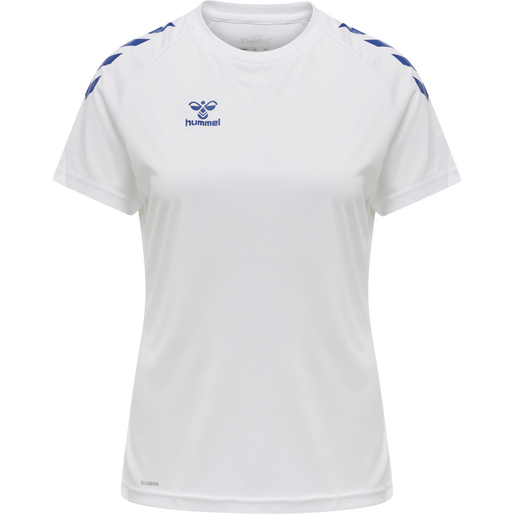 hmlCORE XK CORE POLY TEE  S/S WOMAN, WHITE/TRUE BLUE, packshot
