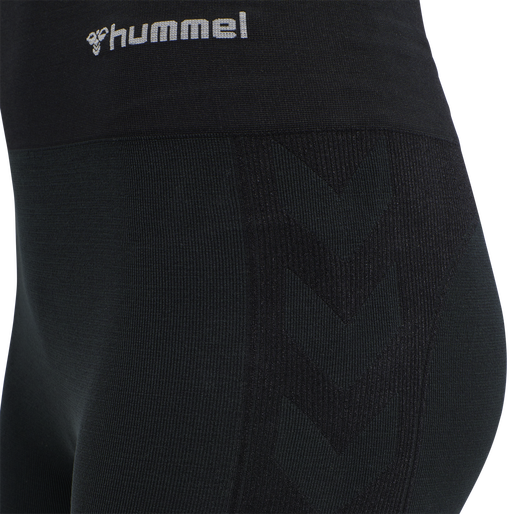 hmlCLEA SEAMLESS MID WAIST TIGHTS, BLACK MELANGE, packshot