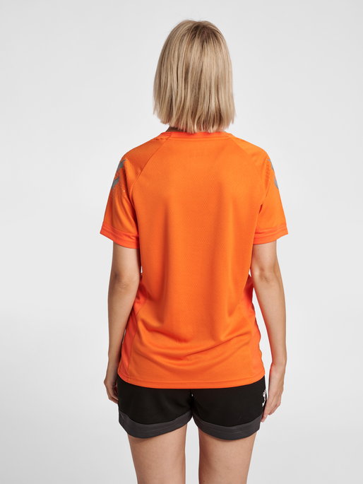 hmlLEAD WOMENS S/S POLY JERSEY, ORANGE TIGER, model