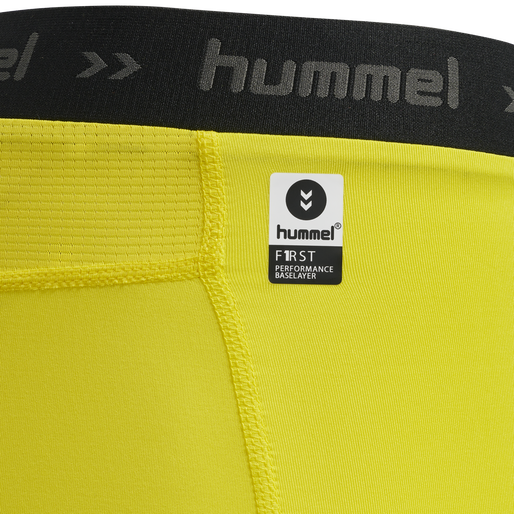 HML FIRST PERFORMANCE TIGHT SHORTS, BLAZING YELLOW, packshot