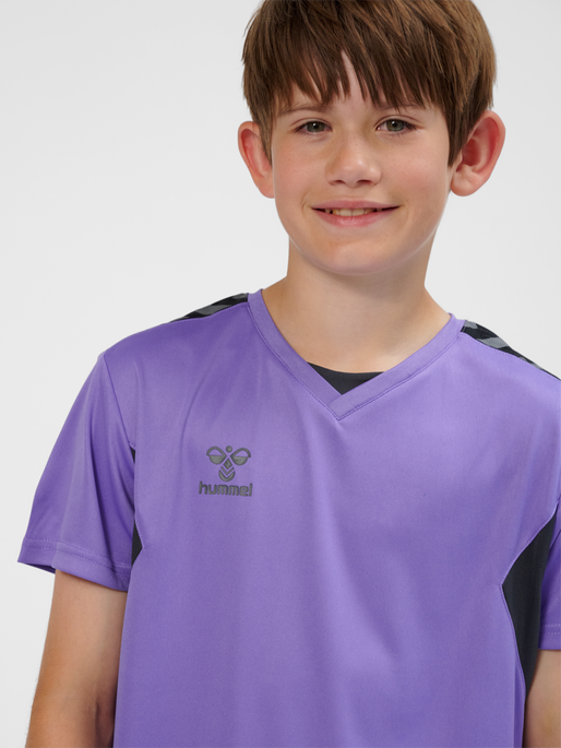 hmlAUTHENTIC PL JERSEY S/S KIDS, DAHLIA PURPLE/ASPHALT, model