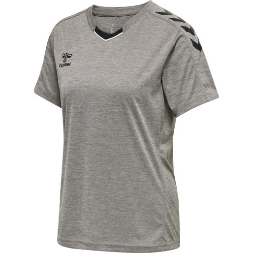 hmlCORE XK POLY JERSEY S/S WOMAN, GREY MELANGE, packshot