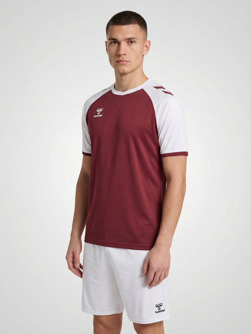 hmlMATCH LEAGUE JERSEY S/S, MAROON/WHITE, model