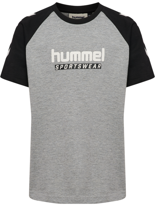 hmlJR LOGO T-SHIRT S/S, GREY MELANGE, packshot