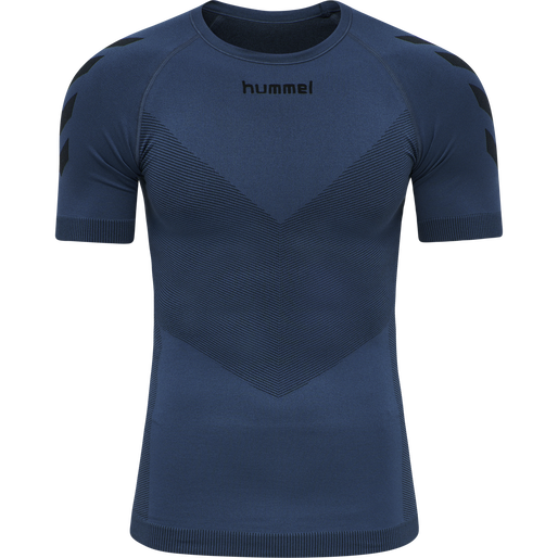 HUMMEL FIRST SEAMLESS JERSEY S/S , DARK DENIM, packshot