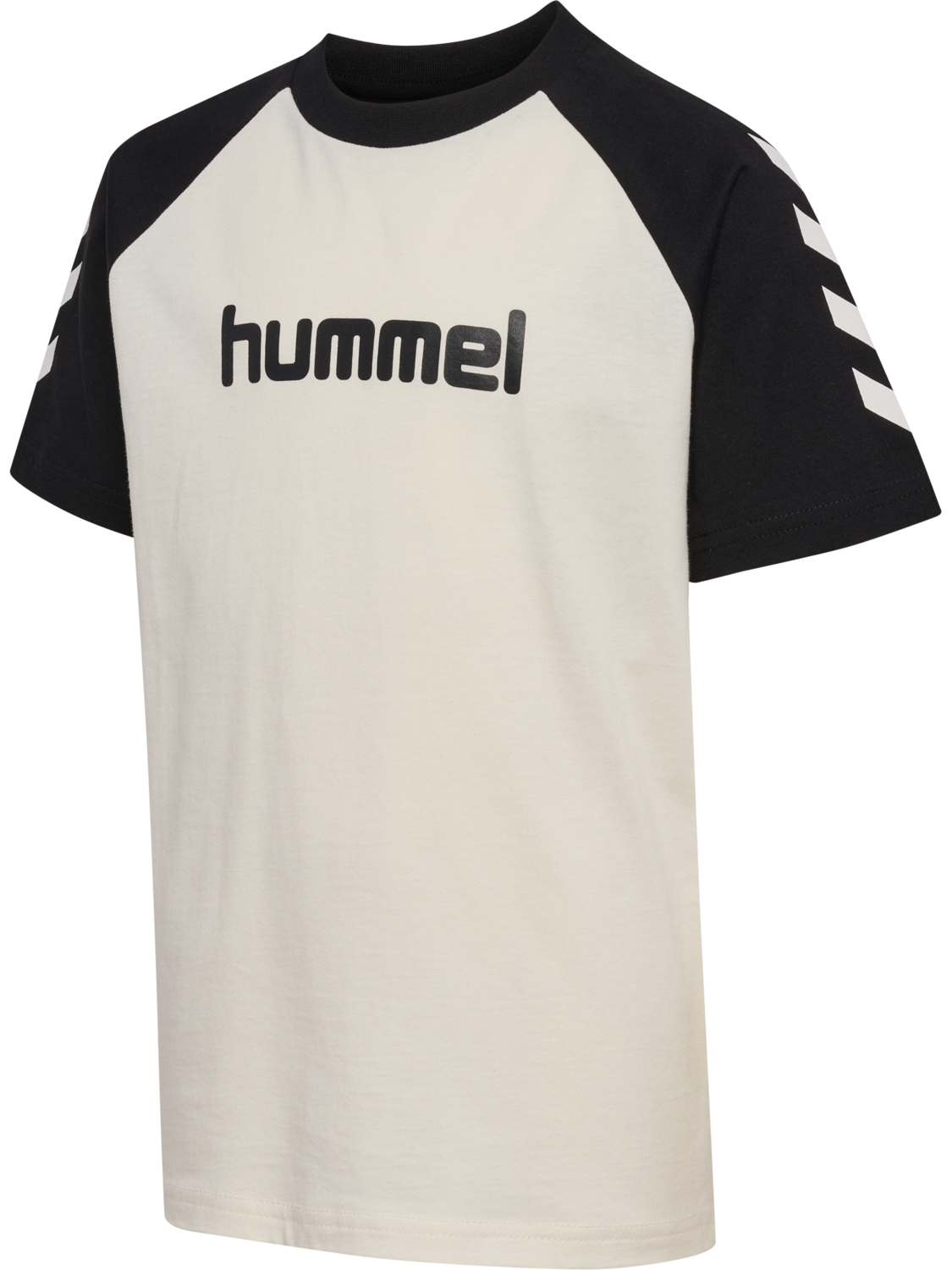 hmlJR LOGO T-SHIRT S/S, MARSHMALLOW/BLACK, packshot