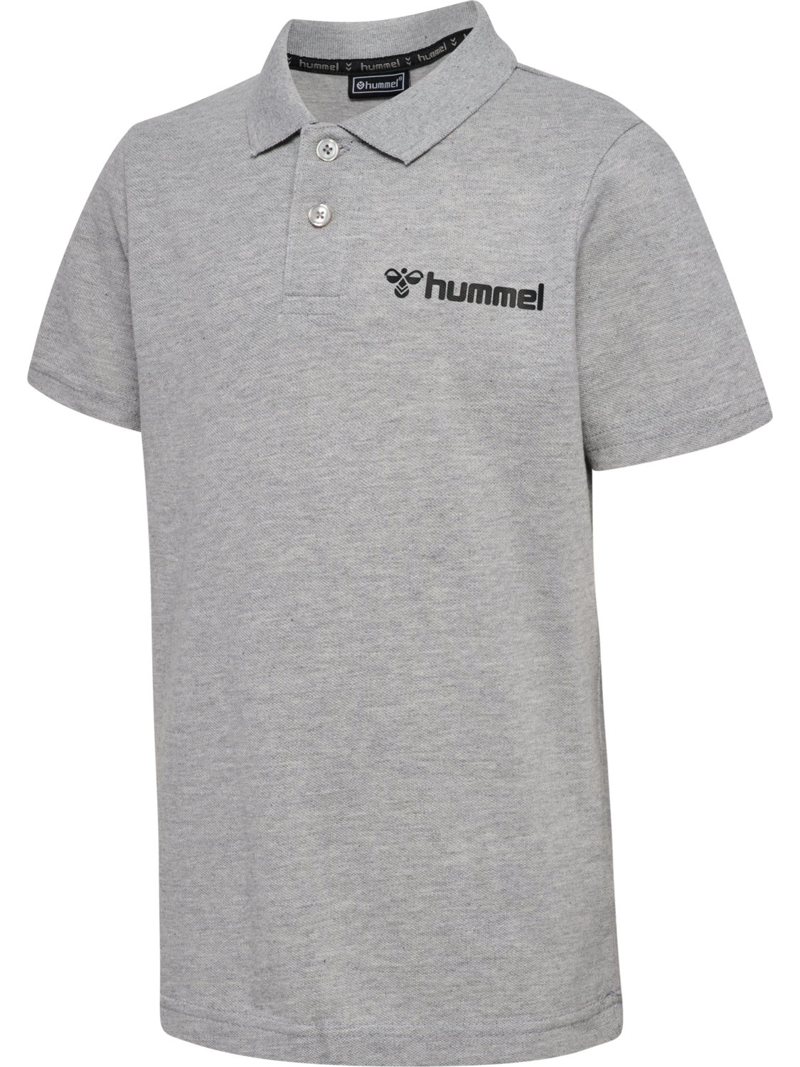hmlMOVER COTTON POLO KIDS, GREY MELANGE, packshot