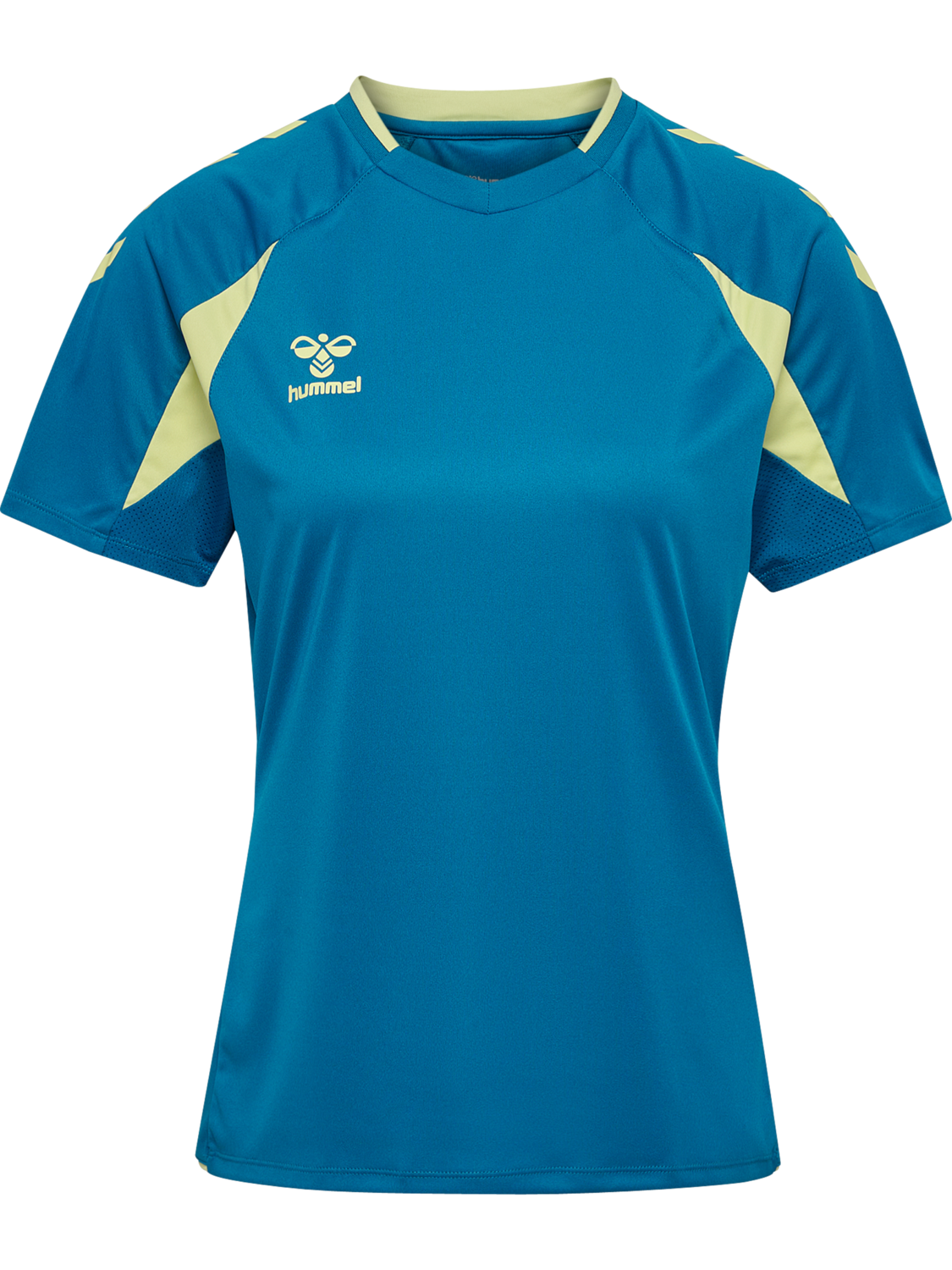 hmlCORE 2.0 JERSEY S/S WOMAN, CELESTIAL/PALE LIME YELLOW, packshot