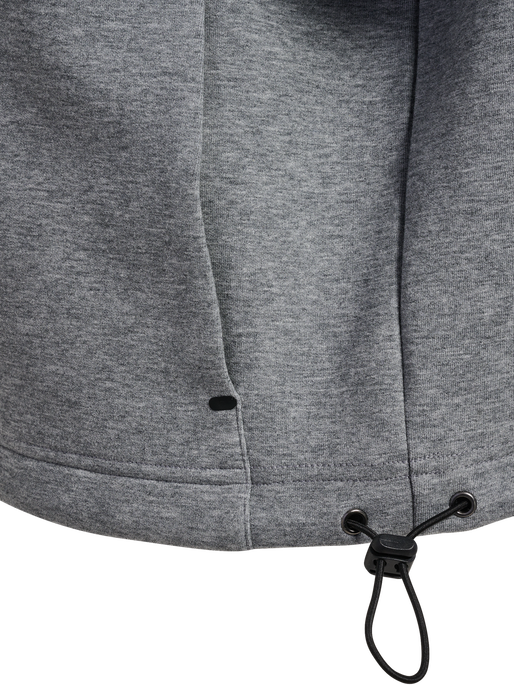 hmlTECH FLEECE WOMEN BOXY HALF ZIP, GREY MELANGE hmlTECH FLEECE WOMEN BOXY HALF ZIP, GREY MELANGE, packshot