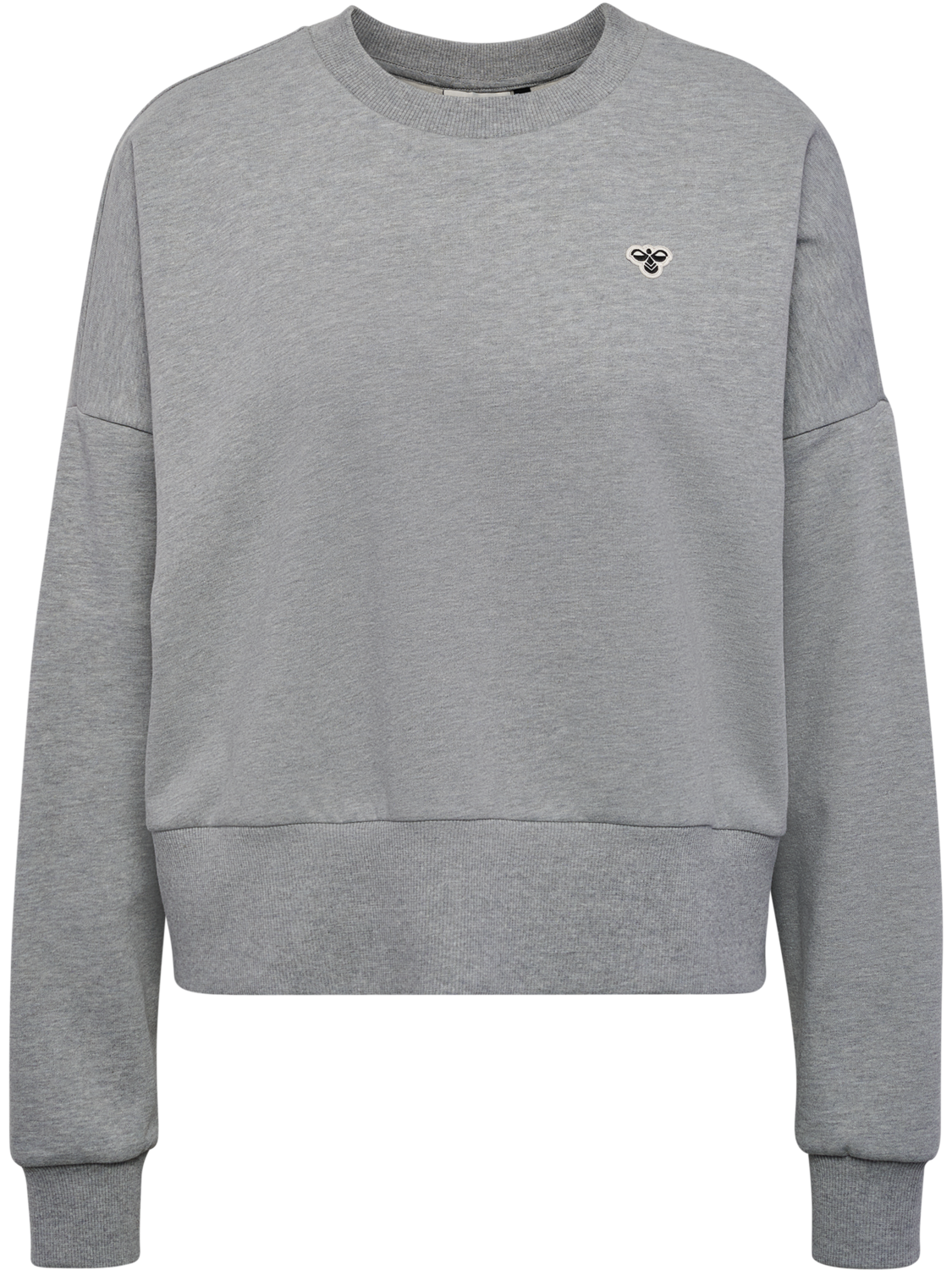 hmlBOXY W CREWNECK BEE, GREY MELANGE, packshot
