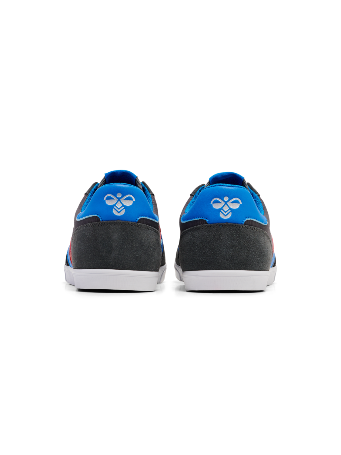 HUMMEL SLIMMER STADIL LOW, CASTLEROCK/RIBBONRED/BRIL BLUE, packshot
