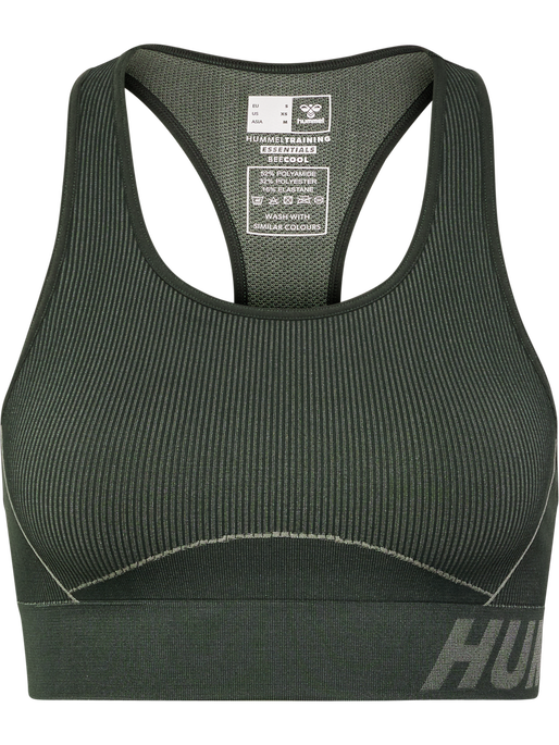 hmlTE CHRISTEL SEAMLESS SPORTS TOP, CLIMBING IVY/SEAGRASS MELANGE, packshot