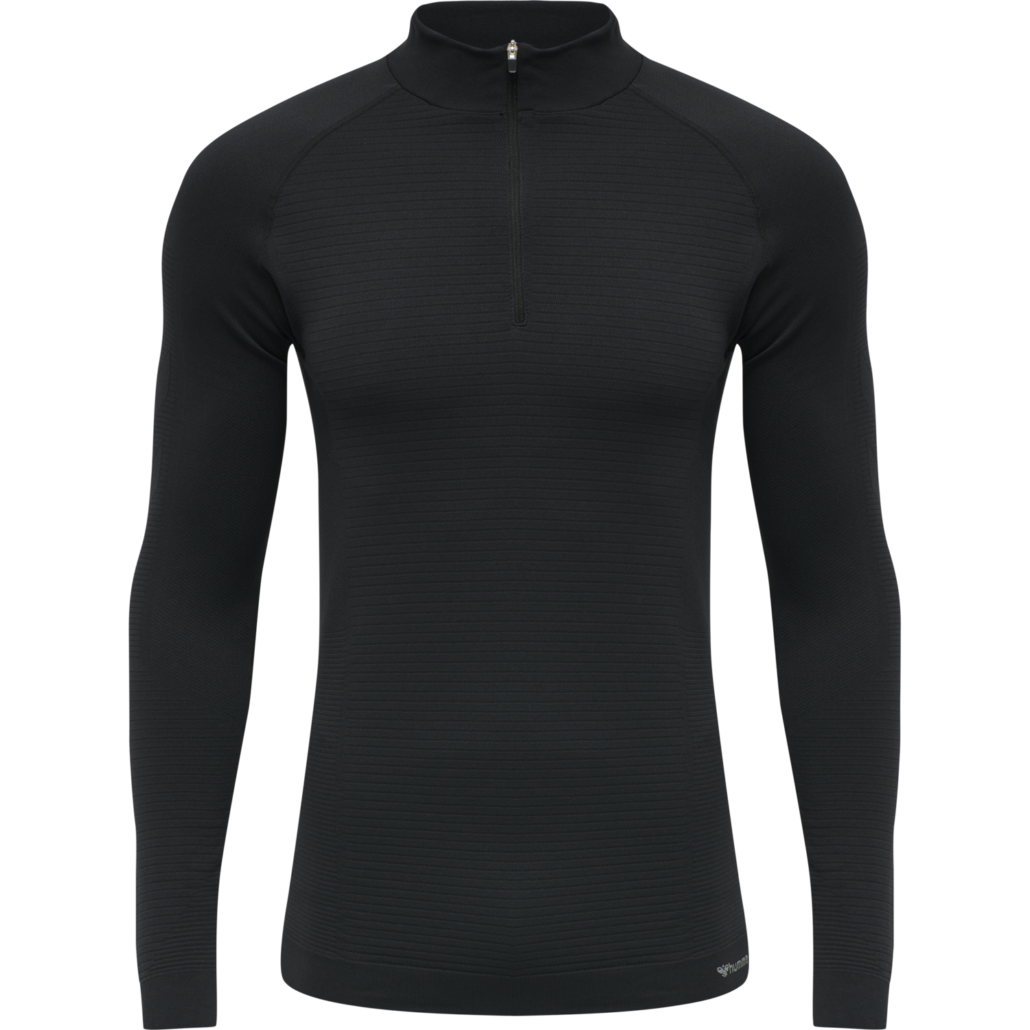 hmlSTROKE SEAMLESS HALF ZIP, BLACK, packshot