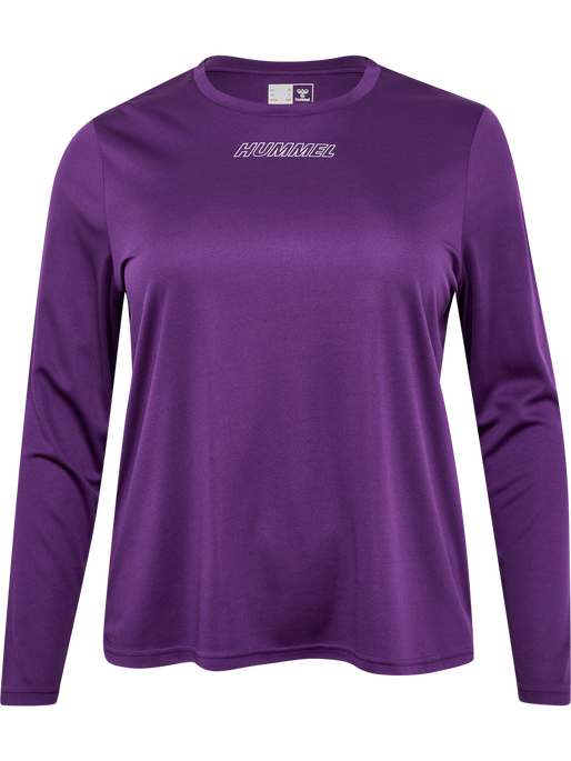 hmlTE CURVY T-SHIRT L/S PLUS, IMPERIAL PURPLE, packshot