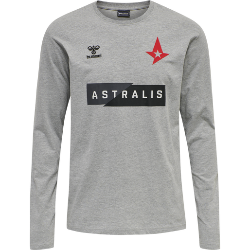 ASTRALIS T-SHIRT L/S, GREY MELANGE, packshot