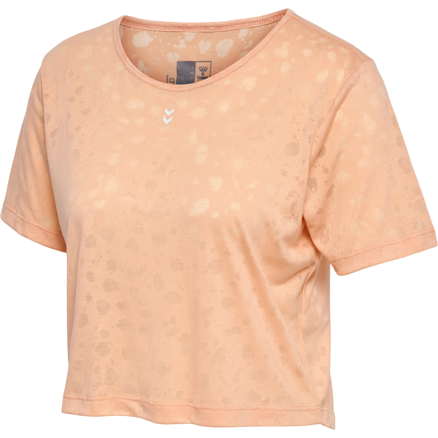 hmlMT IRIS BURNOUT CROP T-SHIRT, ALMOST APRICOT, packshot