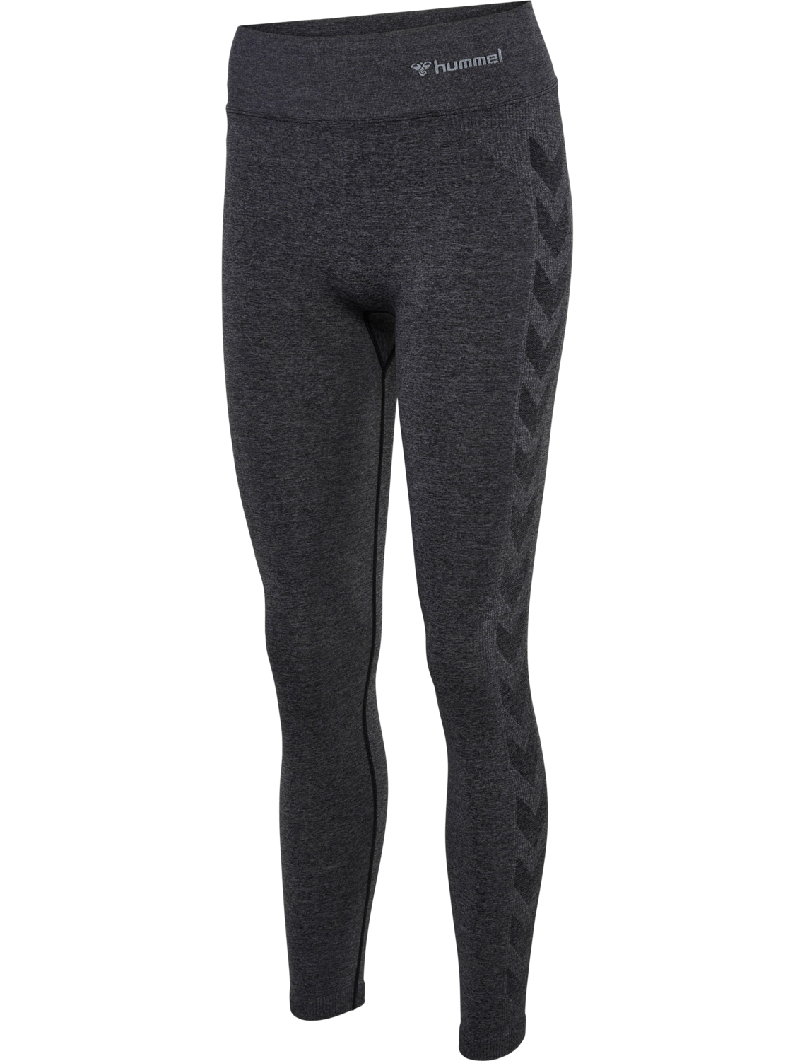 hmlCI SEAMLESS MW SCRUNCH TIGHT, BLACK MELANGE, packshot