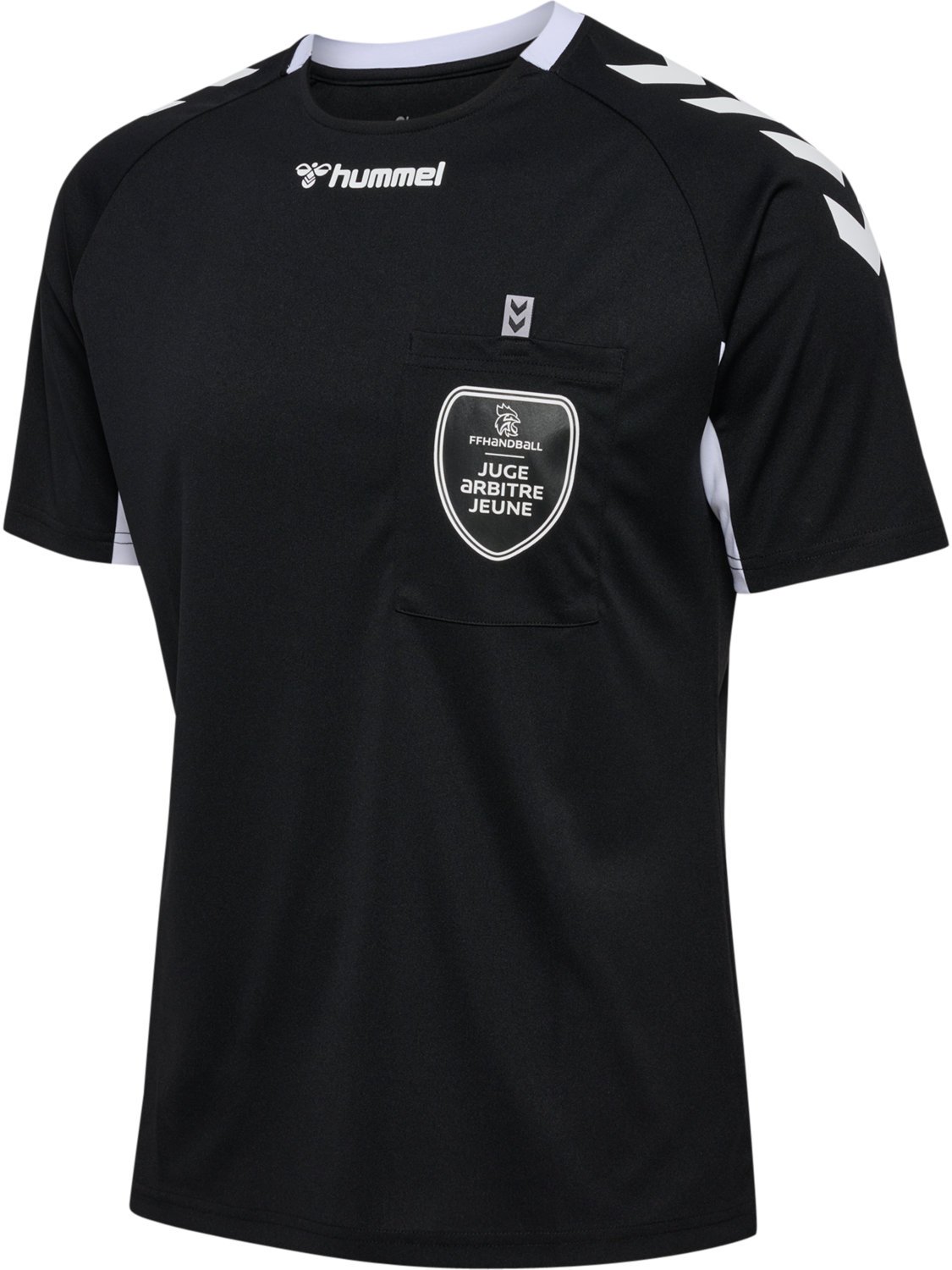 FFHB REFEREE YOUTH JERSEY S/S, BLACK WO SPONSOR, packshot