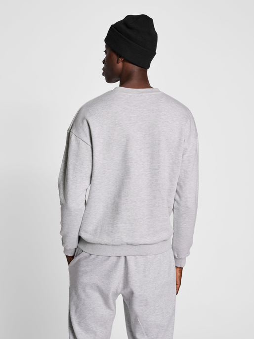 hmlLP10 BOXY SWEATSHIRT, LIGHT GREY MELANGE, model