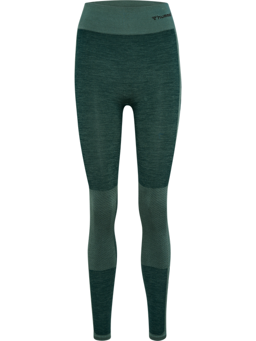 hmlCLEA SEAMLESS MID WAIST TIGHTS, GREEN GABLES/GARDEN TOPIARY ME, packshot