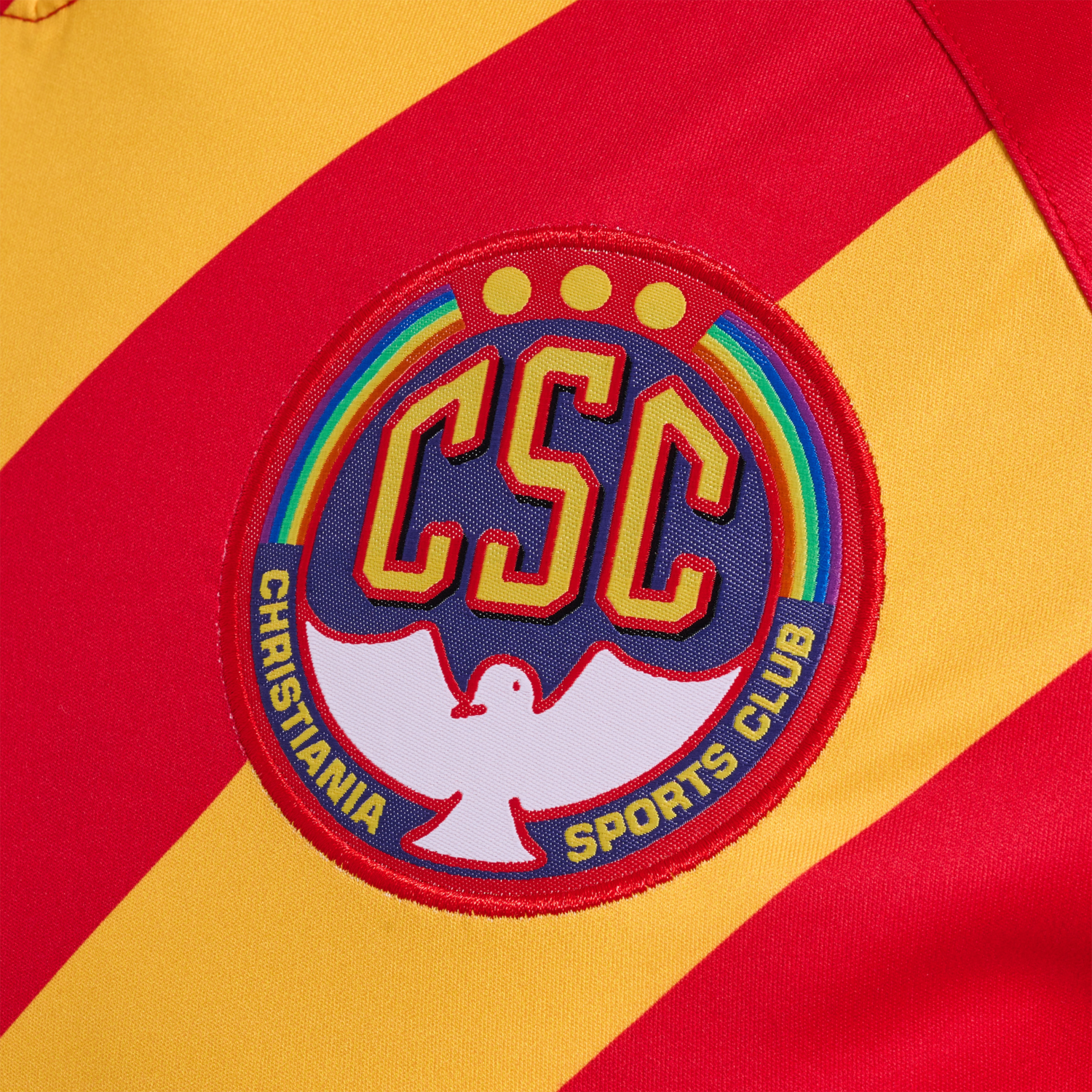 hmlCSC 19-20 HOME JERSEY LS, TRUE RED/SPORTS YELLOW W/SPONS, packshot