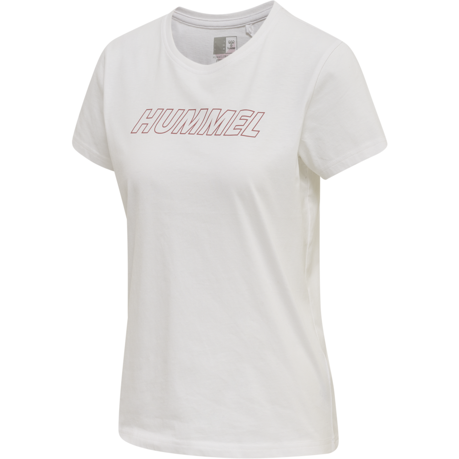 hmlTE CALI COTTON T-SHIRT, WHITE/WITHERED ROSE, packshot