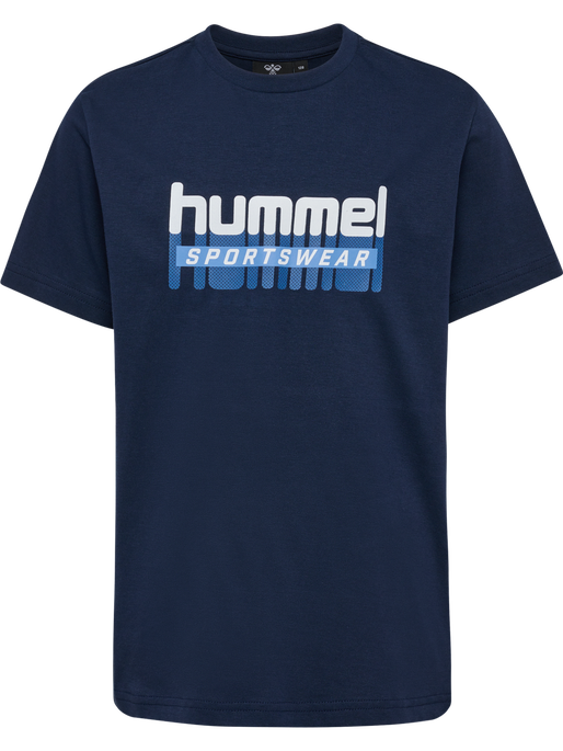 hmlTUKAS T-SHIRT S/S, BLACK IRIS 2, packshot