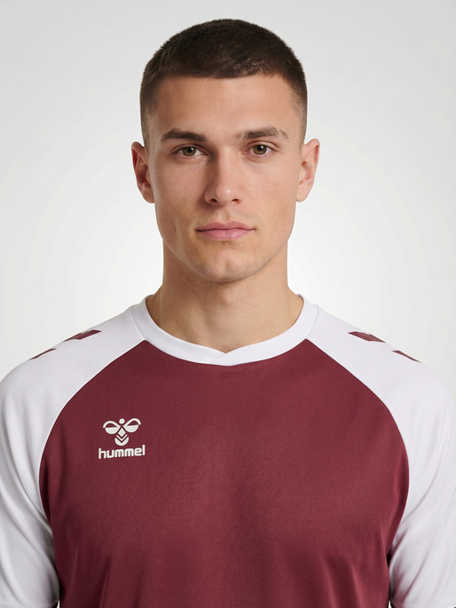 hmlMATCH LEAGUE JERSEY S/S, MAROON/WHITE, model