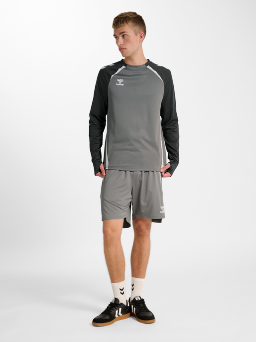 hmlLEAD 2.0 CREW SWEAT, STEEL GRAY/ASPHALT, model