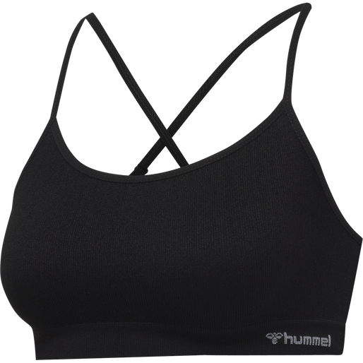 hmlJUNO SEAMLESS BRA, BLACK, packshot